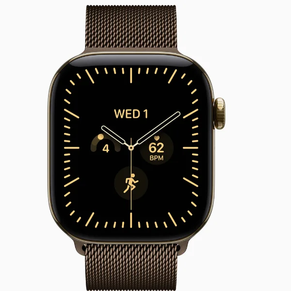 Apple Watch Series 12 GPS Cellular 42mm Radiant Gold Titanium Case with Dark Bronze Milanese Loop 2 Apple Watch Series 12 GPS Cellular 42mm Radiant Gold Titanium Case with Dark Bronze Milanese Loop 2